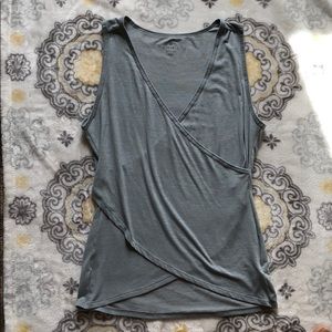 Athleta Light Grey Marl Wrap-front Tank Top